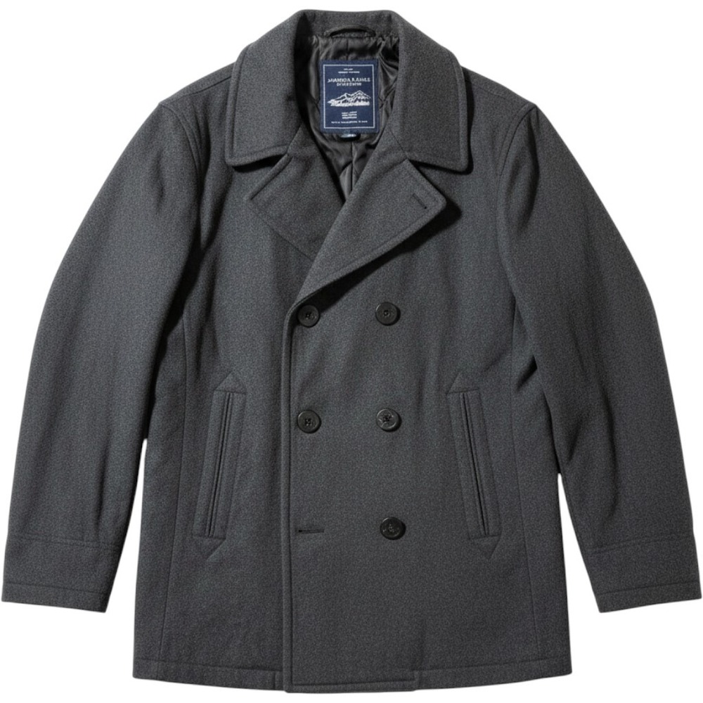 American Eagle XL Peacoat Classic Nautical Wool Blend Charcoal Grey Jacket